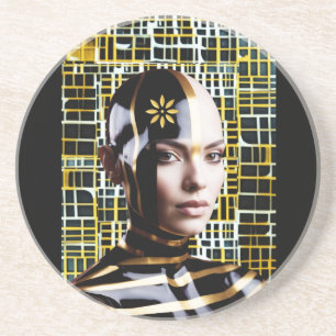 Vrouw 1 zandsteen onderzetter