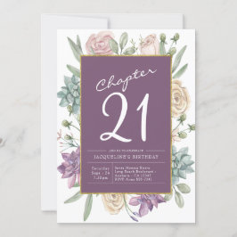 Vrouw 21e verjaardag Floral verrassingspartij Kaart