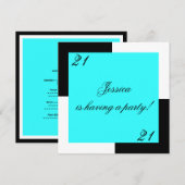 Vrouw 21ste verjaardag Eenvoudige Blauw Kaart (Voorkant / Achterkant)