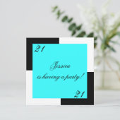 Vrouw 21ste verjaardag Eenvoudige Blauw Kaart (Staand voorkant)