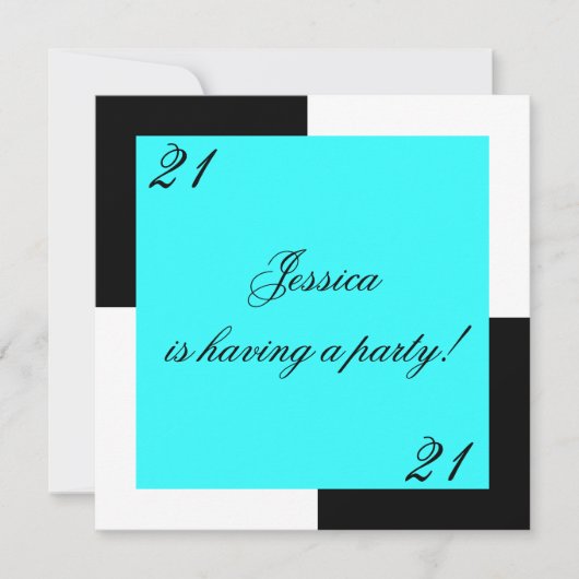Vrouw 21ste verjaardag Eenvoudige Blauw Kaart (Voorkant)