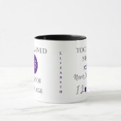 Vrouw 25 jaar huwelijk est jaar paarse mok (Midden)