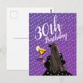 Vrouw 30e verjaardag Cocktail Mode Schoonheid Briefkaart (Voorkant / Achterkant)