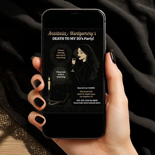 Vrouw 30ste verjaardag Gothic Glam Dood aan mijn 2 Kaart