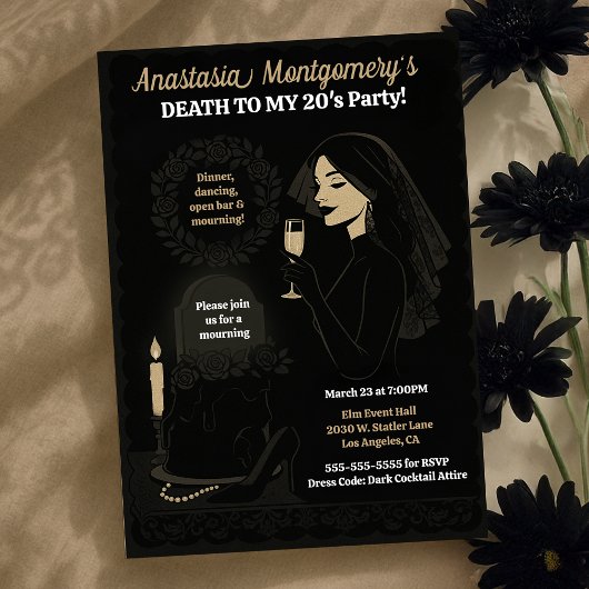 Vrouw 30ste verjaardag Gothic Glam Dood aan mijn 2 Kaart