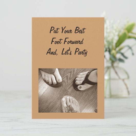 VROUW "40E" BIRTHDAY PARTIJ INVITATIE KAART (Staand voorkant)