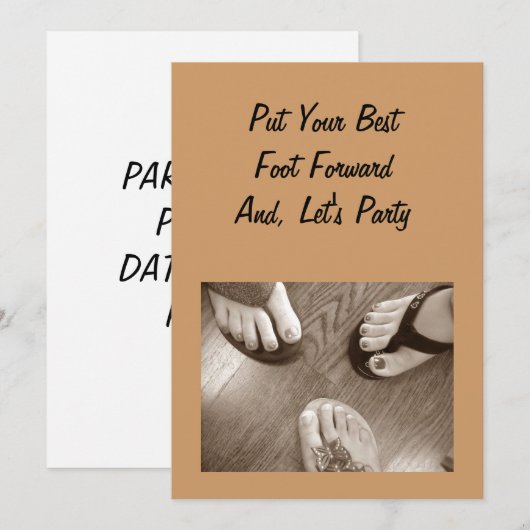 VROUW "40E" BIRTHDAY PARTIJ INVITATIE KAART (Voorkant / Achterkant)