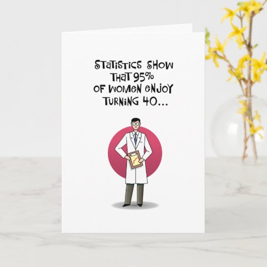 Vrouw 40e Kaart (Gele Bloem)