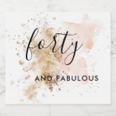 Vrouw 40e verjaardag Mousserende Wijn Label Sparkling Wijnetiket (Enkel label)