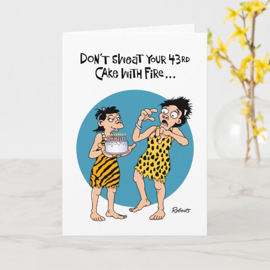 Vrouw 43ste verjaardag kaart (Gele Bloem)