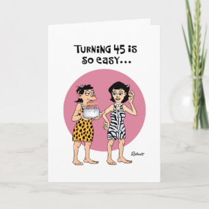 Vrouw 45e Birthday Card Humor Kaart