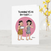 Vrouw 45ste verjaardag Kaart Humor (Gele Bloem)