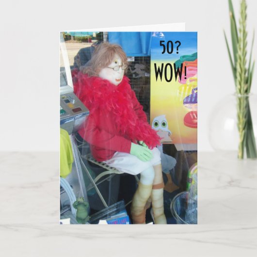 VROUW 50e BIRTHDAY FUN-MANNEQUIN STYLE Kaart (Voorkant)