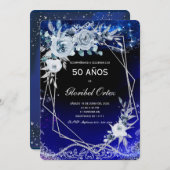 Vrouw 50e Verjaardag Uitnodiging (Voorkant / Achterkant)