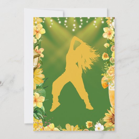 Vrouw 50ste verjaardag Summer Backyard Dance Party Kaart (Achterkant)