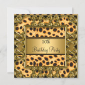 Vrouw 50ste verjaardagsfeest Jaguar uitnodiging (Voorkant)