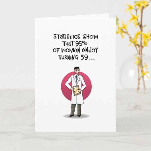 Vrouw 59e verjaardag kaart (Gele Bloem)