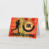 Vrouw 5K Runner Gefeliciteerd Sports Kaart (Voorkant)