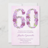 vrouw 60e verjaardag uitnodigingen , lavender nodi (Voorkant)