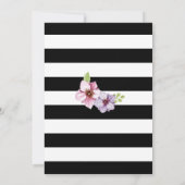 Vrouw 70 & sensationeel | Floral Stripe B&W Kaart (Achterkant)