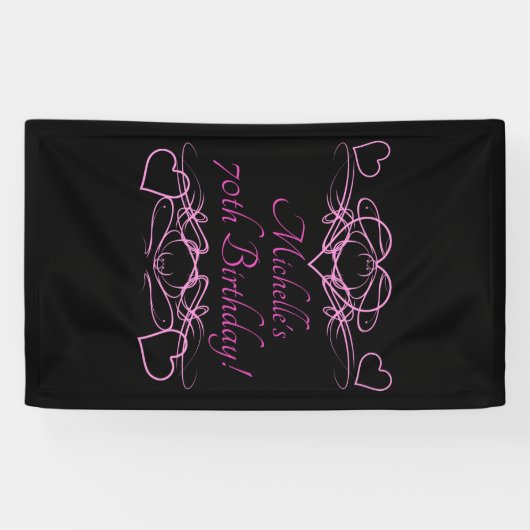 Vrouw 70e verjaardag spandoek (Horizontaal)