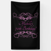 Vrouw 70e verjaardag spandoek (Verticaal)