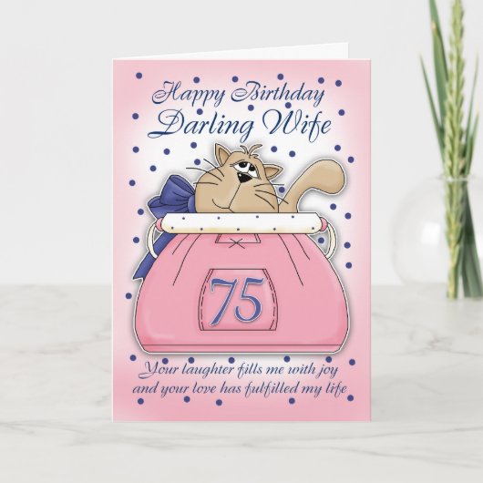 Vrouw 75 Verjaardag - Verjaardag Kaart Vrouw (Voorkant)