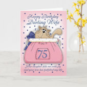 Vrouw 75 Verjaardag - Verjaardag Kaart Vrouw (Gele Bloem)