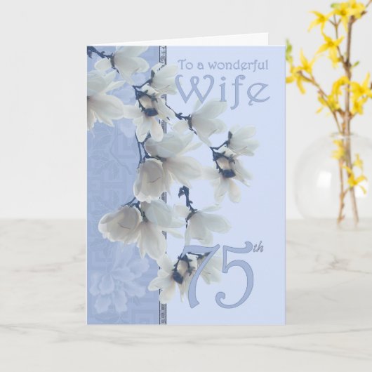 Vrouw 75 Verjaardag - Verjaardag Kaart Vrouw (Gele Bloem)