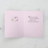 Vrouw 75e verjaardag Roze Wit Bloem Religieus Kaart (Binnen)