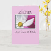 Vrouw 75e verjaardag Roze Wit Bloem Religieus Kaart (Gele Bloem)