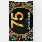 Vrouw 75ste verjaardag spandoek (Verticaal)