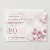 Vrouw 80e verjaardag | Mauve Magnolias Kaart (Voorkant)