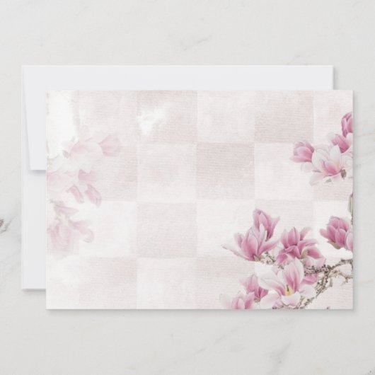 Vrouw 80e verjaardag | Mauve Magnolias Kaart (Achterkant)