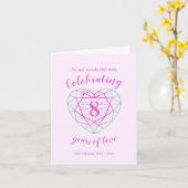Vrouw 8e trouwdag 8 jaar liefdeshart kaart (Gele Bloem)