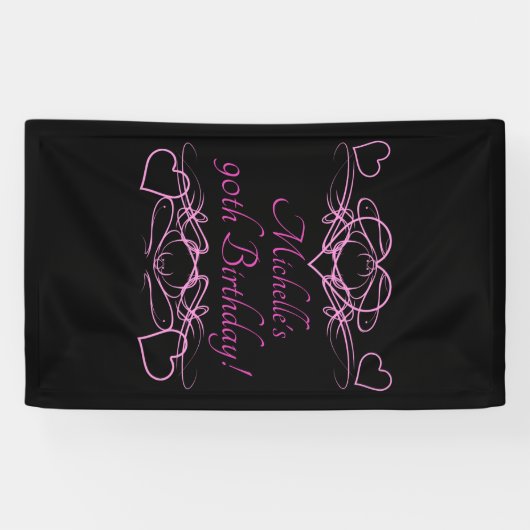 Vrouw 90e verjaardag spandoek (Horizontaal)