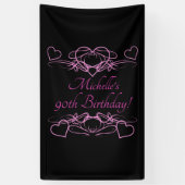 Vrouw 90e verjaardag spandoek (Verticaal)