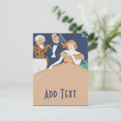 Vrouw aan boord briefkaart (Staand voorkant)