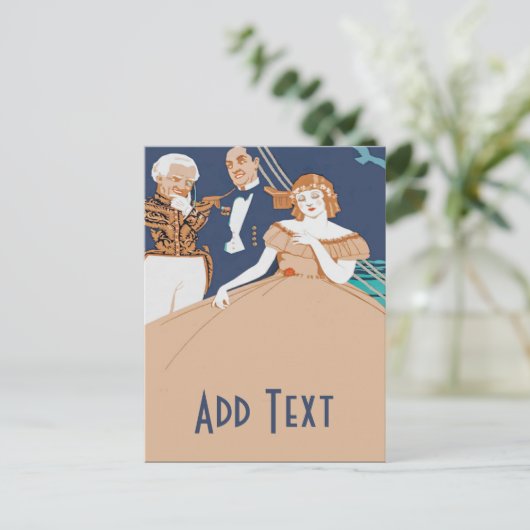 Vrouw aan boord briefkaart (Staand voorkant)