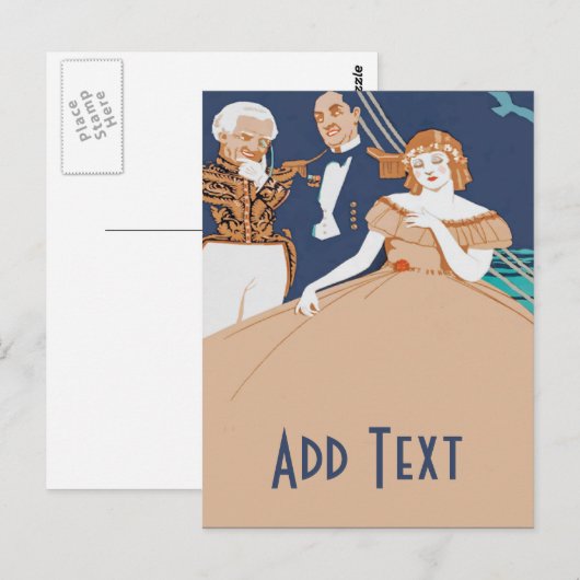 Vrouw aan boord briefkaart (Voorkant / Achterkant)