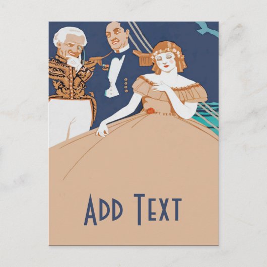 Vrouw aan boord briefkaart (Voorkant)