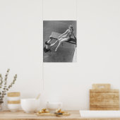 Vrouw aan de duikplank poster (Keuken)