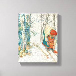 Vrouw aan de huid - Skidloperskan Canvas Afdruk