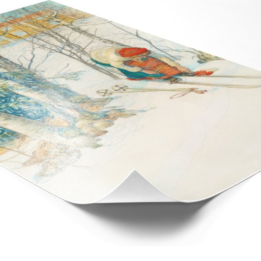 Vrouw aan de huid - Skidloperskan Foto Afdruk (Hoek)