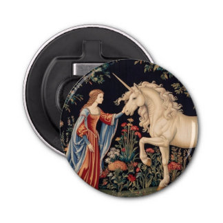 Vrouw aan de Licorne Button Flesopener