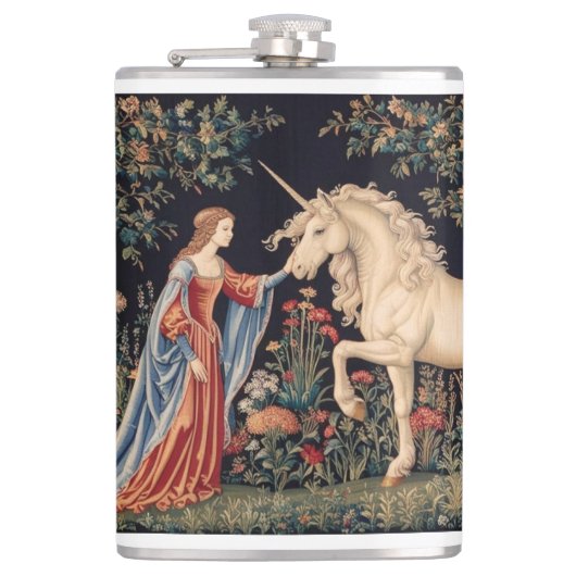 Vrouw aan de Licorne Heupfles (Voorkant)