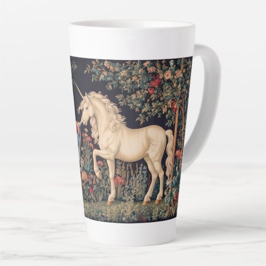 Vrouw aan de Licorne Latte Mok (Rechterhoek)