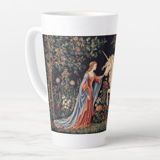 Vrouw aan de Licorne Latte Mok (Linkerhoek)