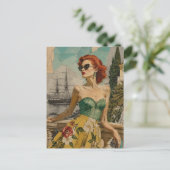 Vrouw aan de Oceaan Briefkaart (Staand voorkant)