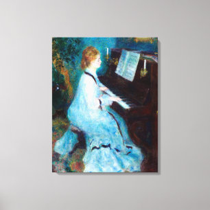 Vrouw aan de Piano Canvas Afdruk